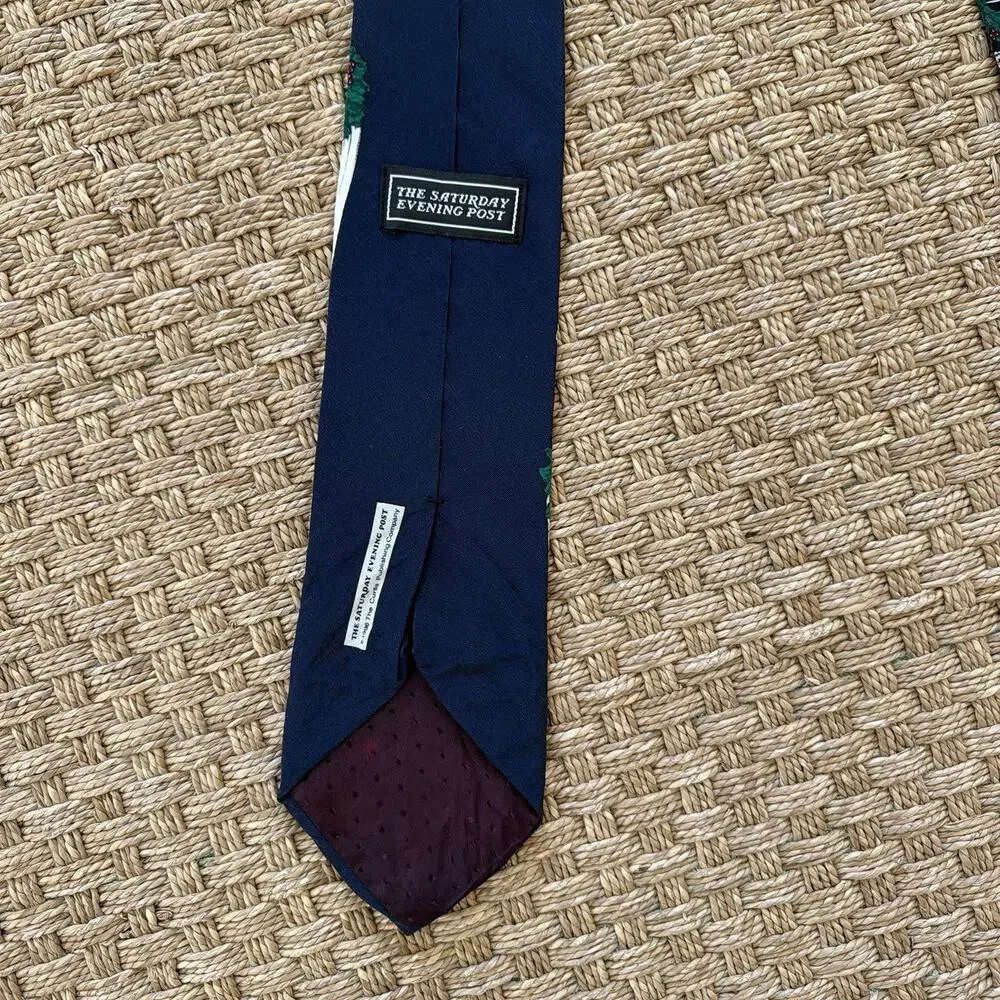 Vintage 1996 Van Heusen Santa Clause Christmas Tie The Saturday Evening Post